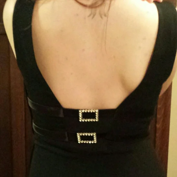 Rimini • Sexy Black Side Slit Vintage Evening Gown - Picture 2 of 16